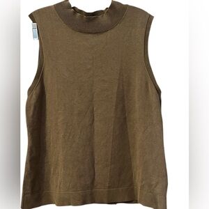 Pendleton Brown Sleeveless Mock Neck Tank Top